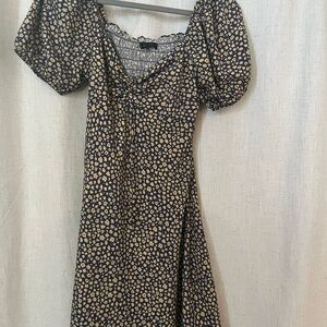 Cotton Candy LA Navy and Cream Floral Y2K Dress